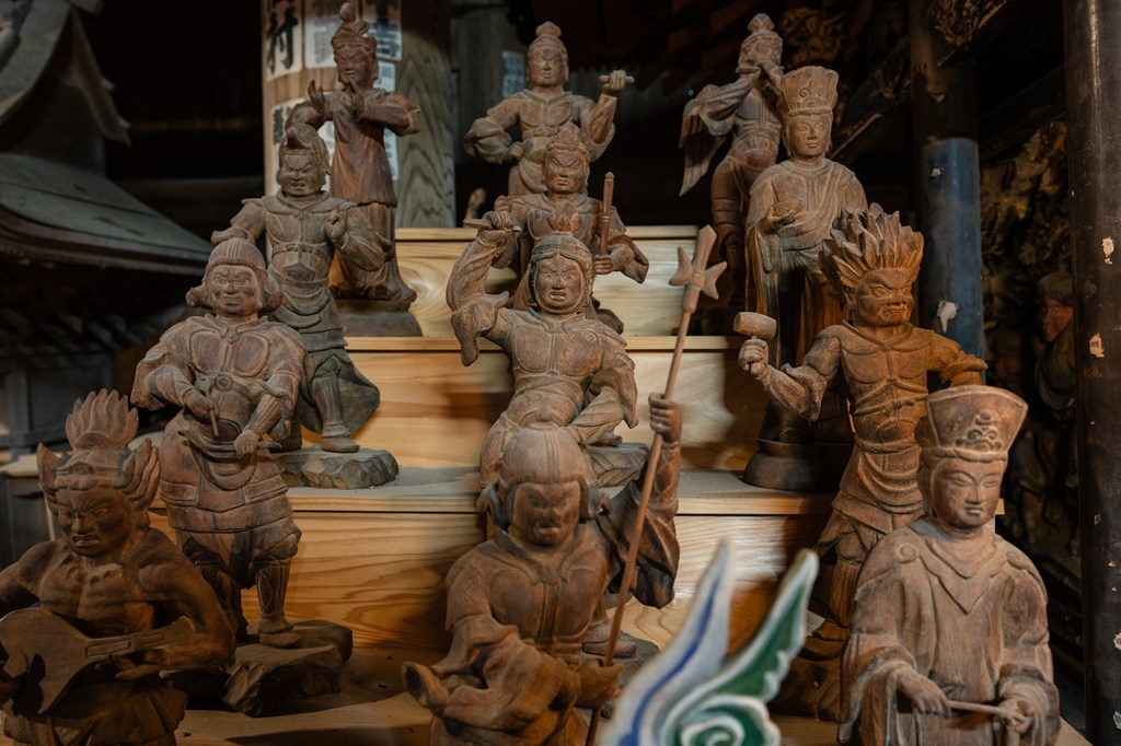 木造二十八部衆立像（いすみ市指定有形文化財）・風神雷神像