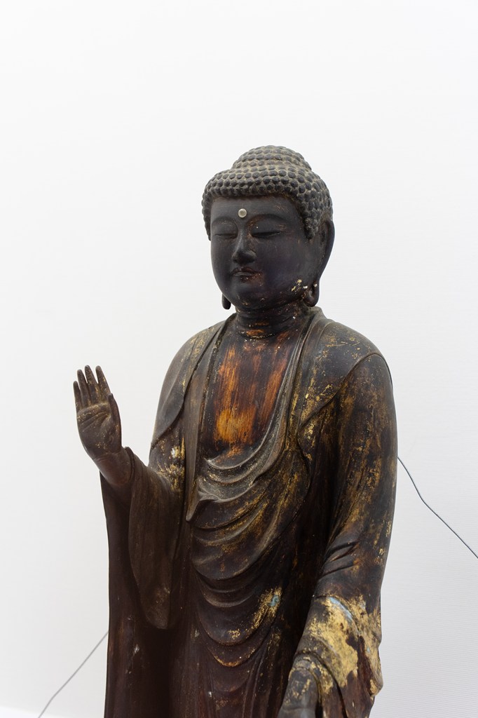 秘仏御本尊・銅造釈迦如来立像（熊本県指定文化財）※毎年4月8日の灌仏会大祭に御開扉