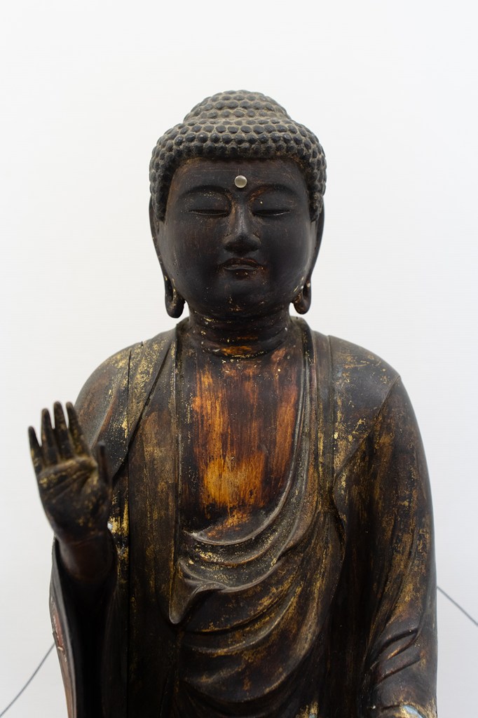 秘仏御本尊・銅造釈迦如来立像（熊本県指定文化財）※毎年4月8日の灌仏会大祭に御開扉